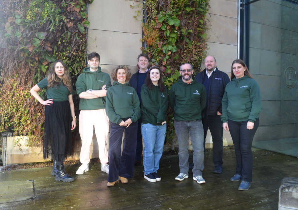 Carbogenics, Left to right - Karolina Maka, Danny Vaughan, Lidia Krzynowek, Marco Lizzul, Alana McSkimming, Sean Collins, Ed Craig, Taisiia